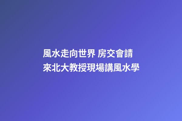 風水走向世界 房交會請來北大教授現場講風水學